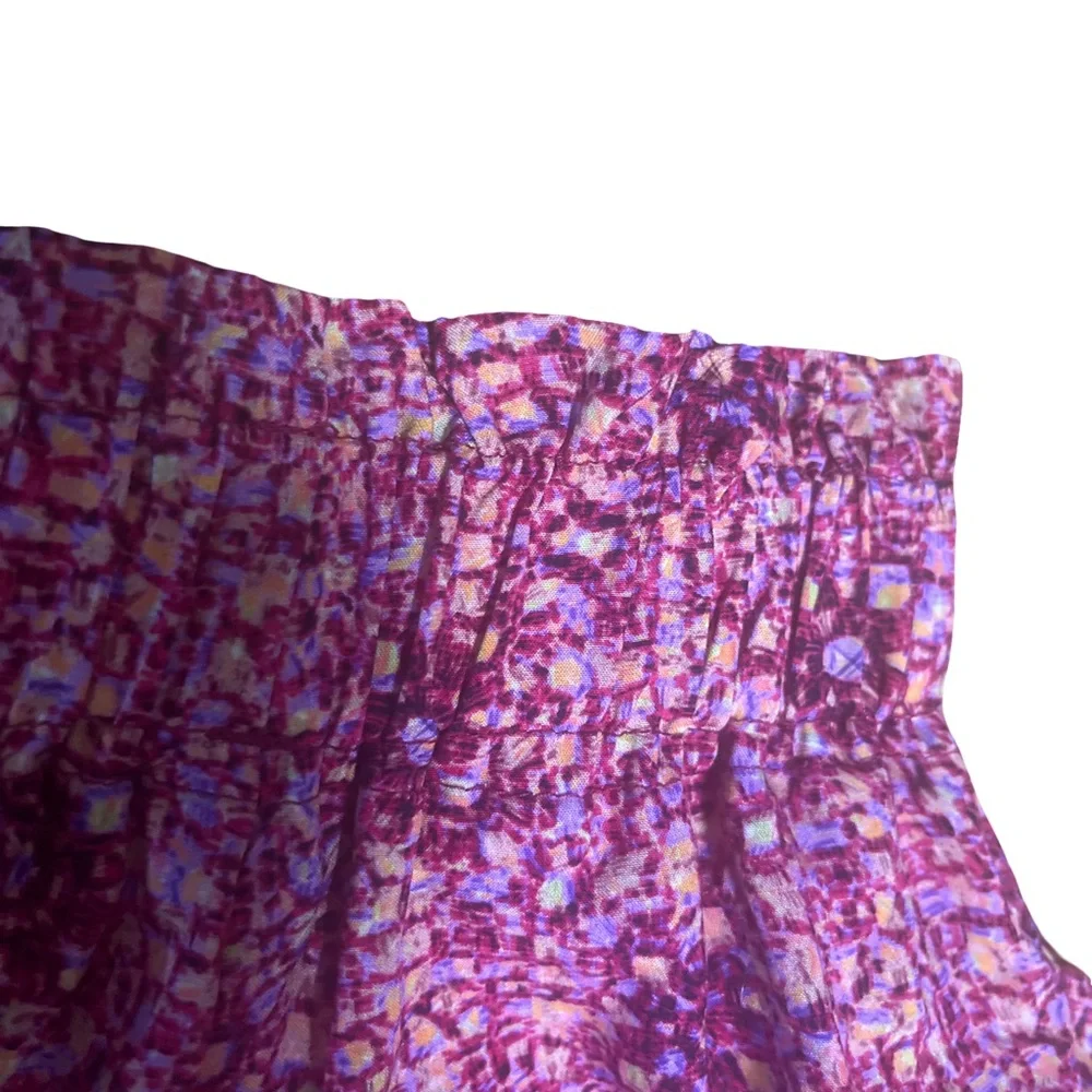 Taylor Tillman New York NWOT Floral Pink Tiered Ruffle Midi Skirt Size Large - Picture 7 of 9